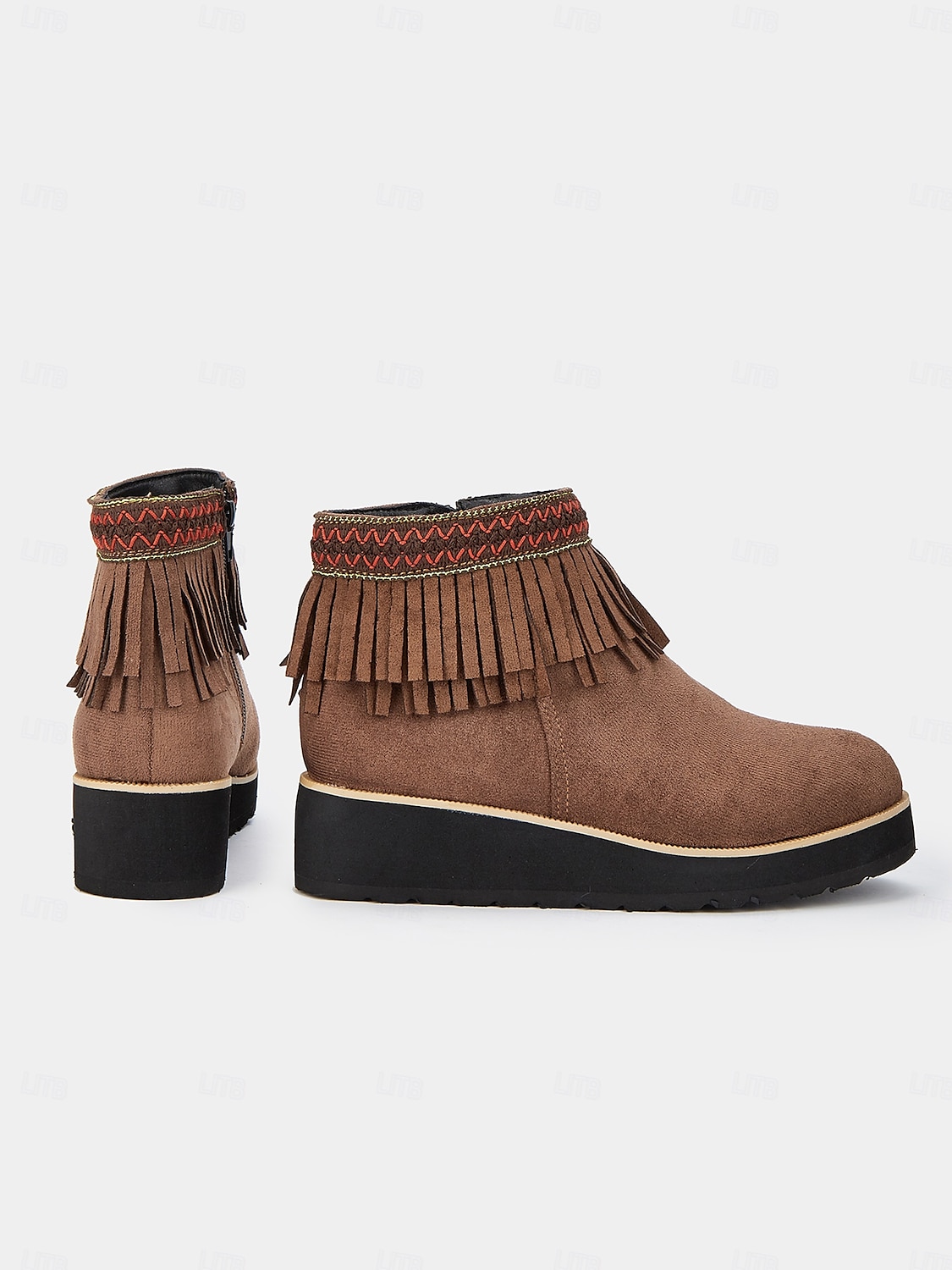 Femmes Bottes Quotidien Broderie Bottines Gland Broderie Compensé Bout Rond Vacances ancien Occasionnel Faux daim Fermeture éclair Noir Bleu Marron de 2025 ? $32.99 –P2