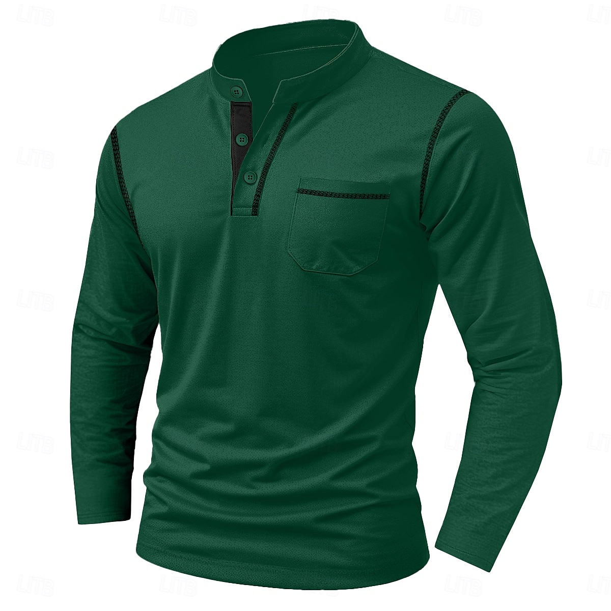 Per uomo Maglia Henley Maglietta Manica Lunga Tinta unica Semplice Tinta unita Moda Designer Casual Tasca Bottoni Henley All'aperto Casuale Quotidiano Estate Autunno Inverno Grigio scuro Nero Bianco del 2025 a $20.99 –P11