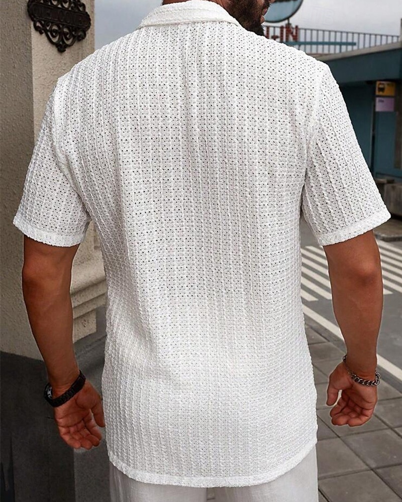 Per uomo Camicia Camicia Estiva Camicia casual Camicia da Spiaggia Camicia con Bottoni Marrone Scuro Nero Bianco Verde chiaro Blu Manica Corta Semplice Bavero Vacanza Camicia hawaiana Abbigliamento del 2025 a $23.99 –P20