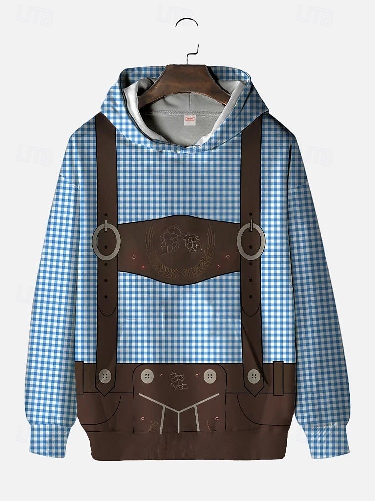 Októberi fesztivál Lederhosen nyomtatás Dirndl nyomtatás Kapucnis felsőrész Pullover bajor München Német Grafikus Kompatibilitás Páros Férfi Női Felnőttek Farsang Októberi fesztivál 3D nyomtatás 2025 - $29.99 –P2