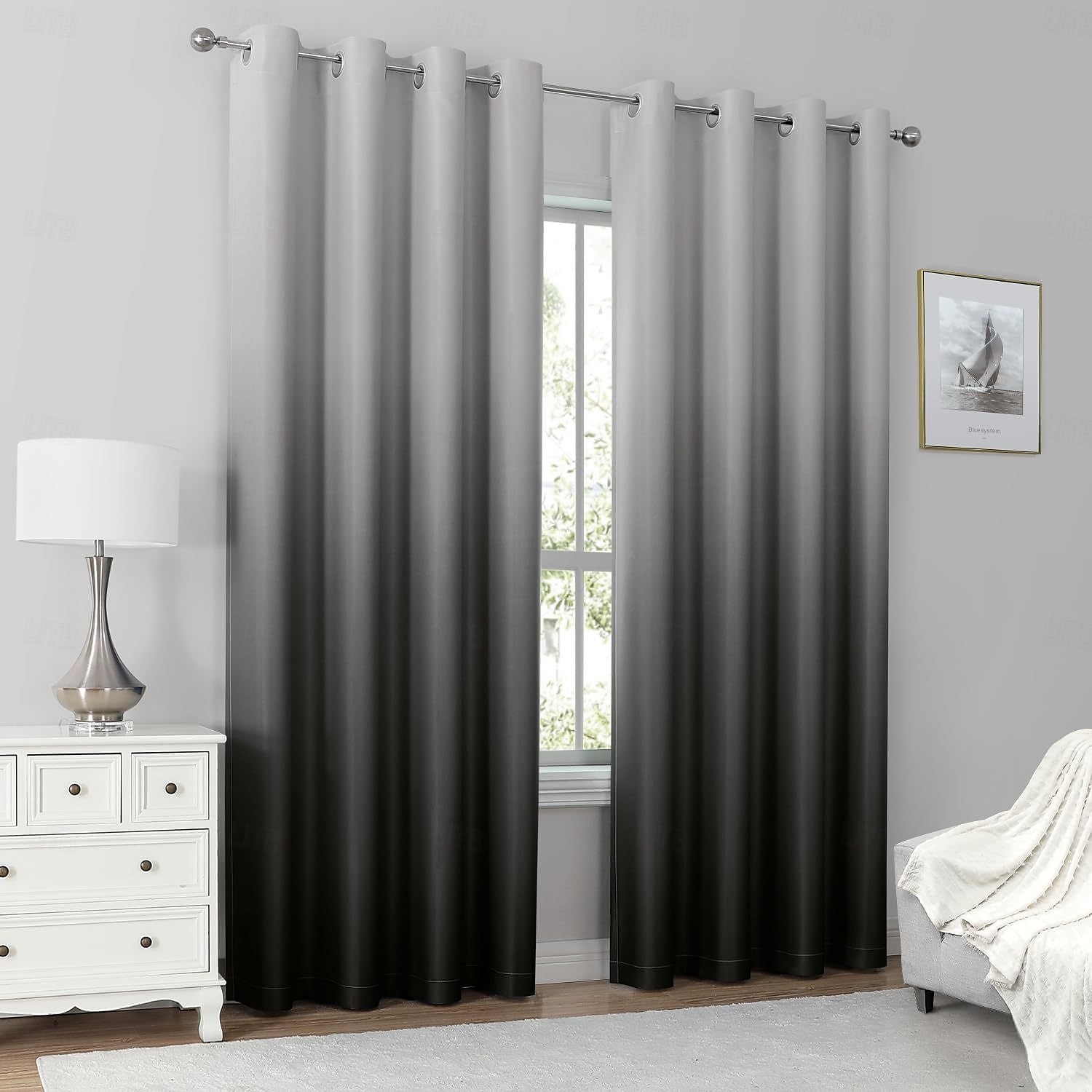 Cortinas 2025 nuevas cortinas opacas impresas en 3D con bloqueo total de luz, cortinas recubiertas con diseños gráficos únicos, paneles de ventana modernos para dormitorio o sala de estar 2025 - $87.99 –P12