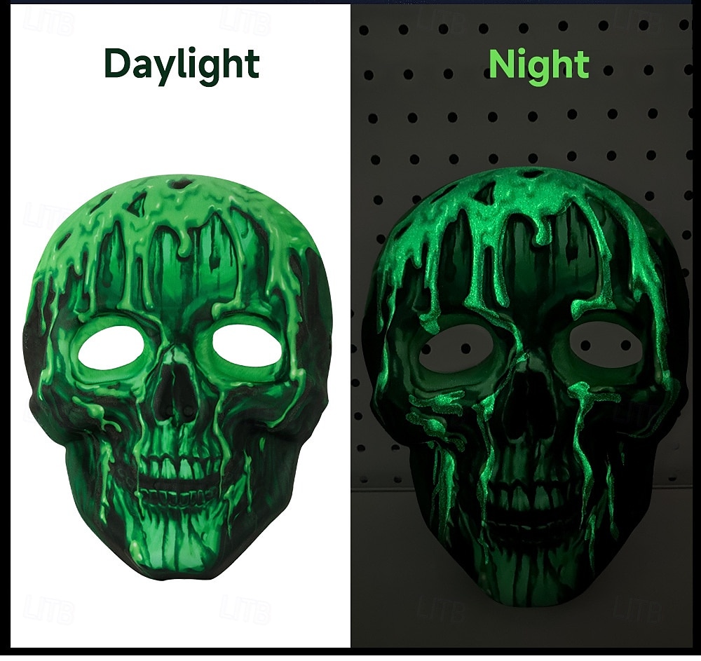 Teschio scheletro Halloween Maschera Horror Spaventoso Fosforescente casco integrale Adulti Per uomo Per donna Unisex Halloween Carnevale Performance Feste Costumi di Halloween facili Vestirsi del 2025 a $17.49 –P4
