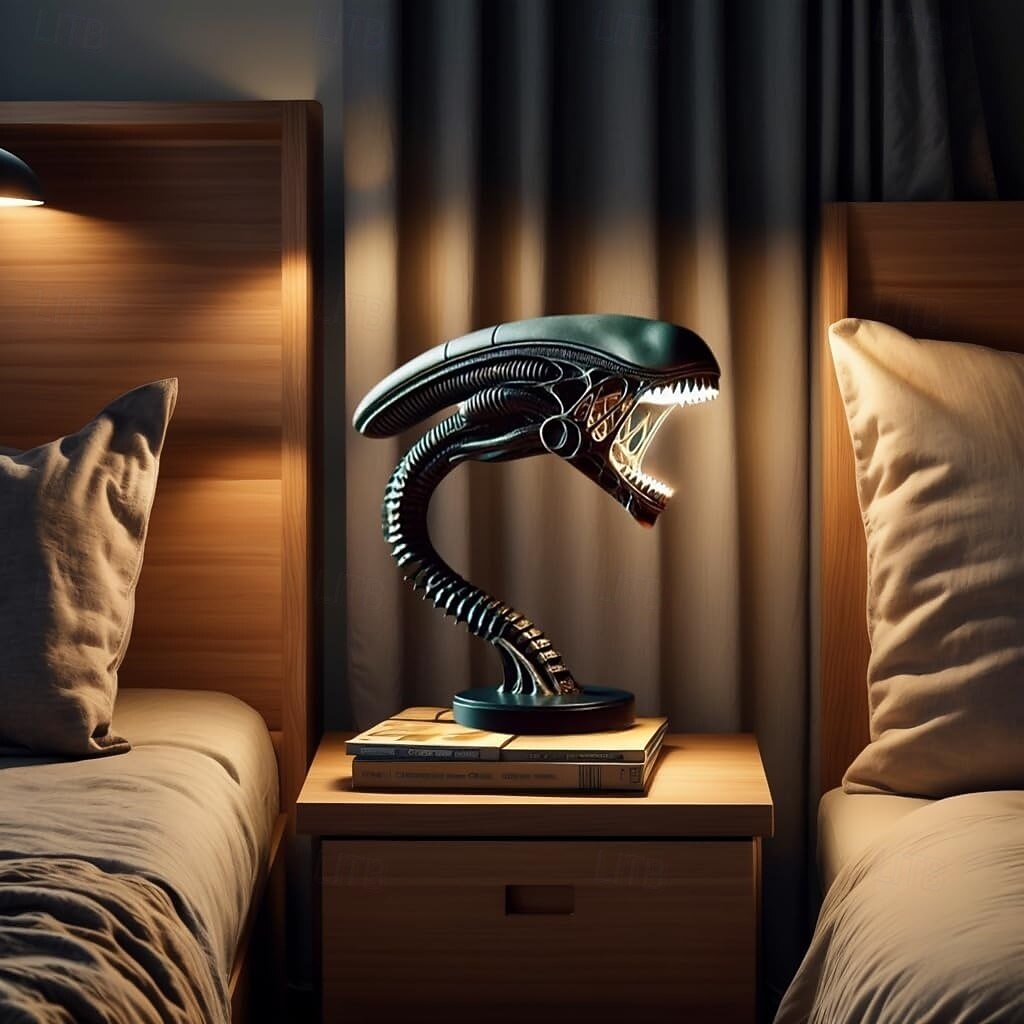 Ночной светильник в виде космического монстра, 3D-лампочка для кино из смолы, светодиодная настольная лампа в стиле научной фантастики, домашний декор, сделанная вручную из смолы, лампа в виде 2025 - $36.99 –P7