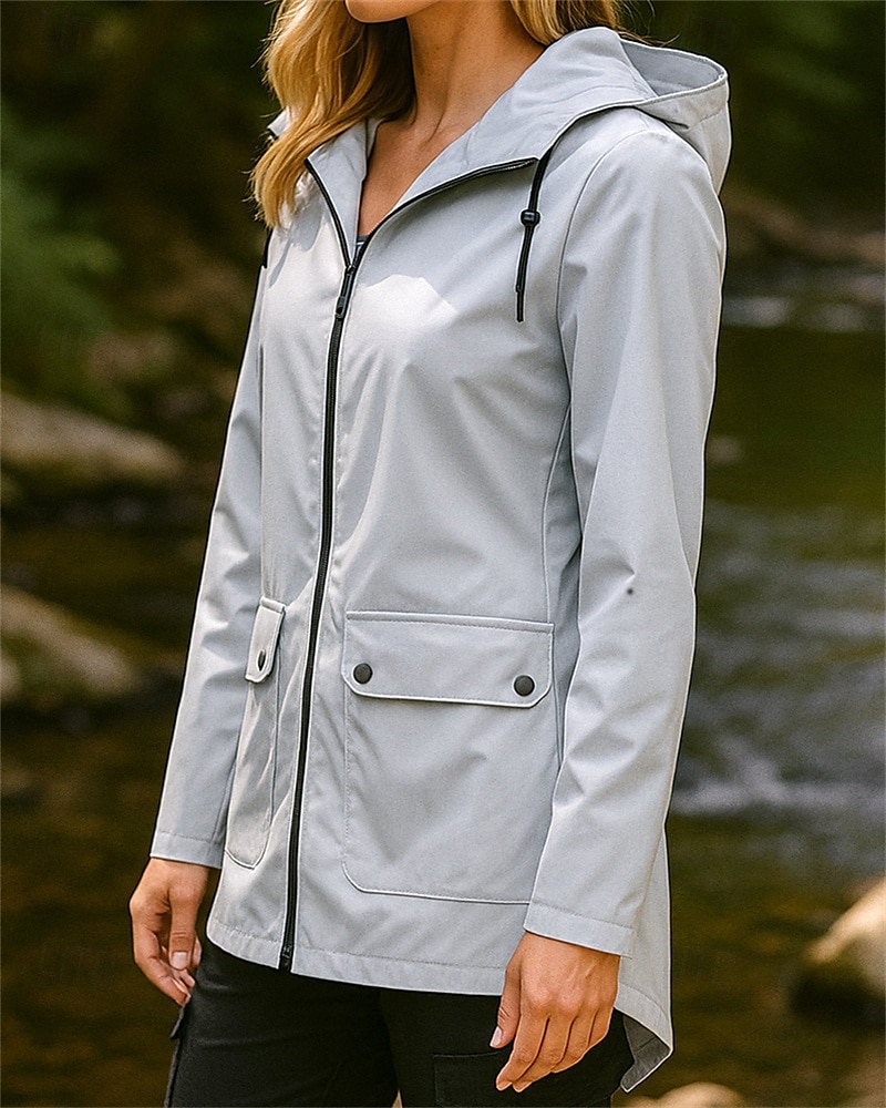 Жен. Куртка для туризма и прогулок Дождевик водонепроницаемая куртка На открытом воздухе С защитой от ветра Легкость Дышащий Походная одежда Походная одежда Весна Осень Жакет Спандекс 2025 - €25.55 –P3