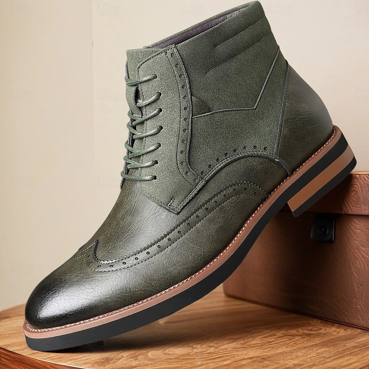 Per uomo Stivali Camminata Vintage Casual Britannico Pelle PU Camoscio Confortevole Antiscivolo Caldo Allacciatura Nero Giallo Marrone Autunno Inverno del 2025 a $54.99 –P4