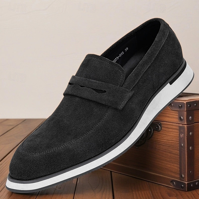 Men's Tan Cowhide Suede Slip-on Loafers with Modern Design Comfortable and Stylish for Office Wear, Casual Outings and Travel 2025 - $94.99 –P7