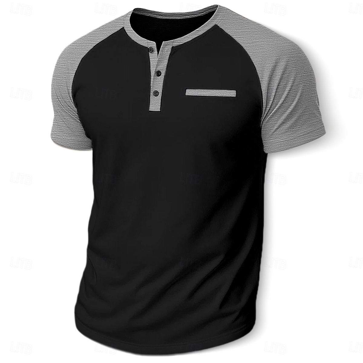 Herren Henley Hemd T-Shirt Kurzarm Einfarbig Lässig Lässig / Sportlich Farbblock Raglanärmel Rundhalsausschnitt Henley Sport & Outdoor Lässig Sport Sommer Ganzjahres Weiss + schwarz Gelb Hell Gray 2026 - $14.99 –P7