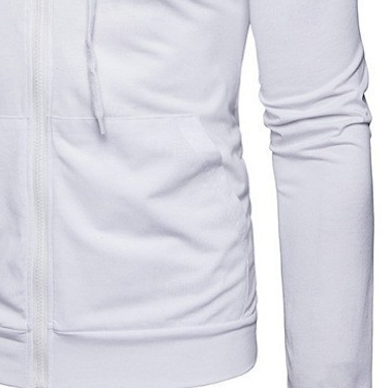 Per uomo Felpa con cappuccio Felpa con cappuccio a zip intera Felpa con cappuccio in pile Nero Bianco Verde militare Rosso Borgogna Con Cappuccio Semplice Con zip Tasca Sport & Outdoor Casuale del 2025 a $23.99 –P11