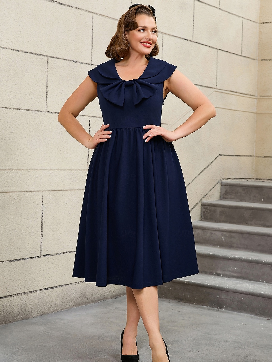 Retro 50. léta Rockabilly Polední Šaty na šaty Flare šaty Větší velikosti Dámské Dovolená Párty a večer Retro tematická párty Dospělé Šaty Jaro léto 2025 - $47.99 –P7
