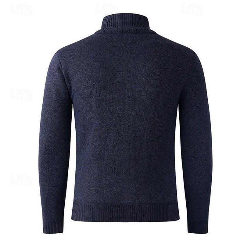 Homens Sueter Cardigan Suéter Cortado Suéter com zíper Suéter de malha Estriado Tricotar Tops regulares Tosão Tecido Colarinho Chinês Moda Clássico Férias Roupa Diária Roupa Outono Inverno Vermelho de 2025 por $24.99 –P6