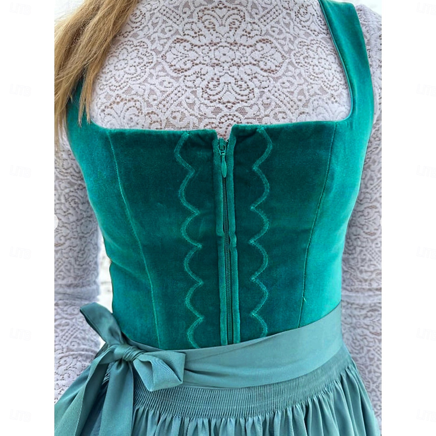 Pivo Oktoberfest Oktoberfest Šaty Dámské šaty Trachtenkleader Oktoberfest / pivo Bavorský Wiesn Louky Dámské Karneval Párty Pivní festival Tradiční Styl Tkanina Šaty Zástěra Bez halenky 2025 - $63.99 –P15