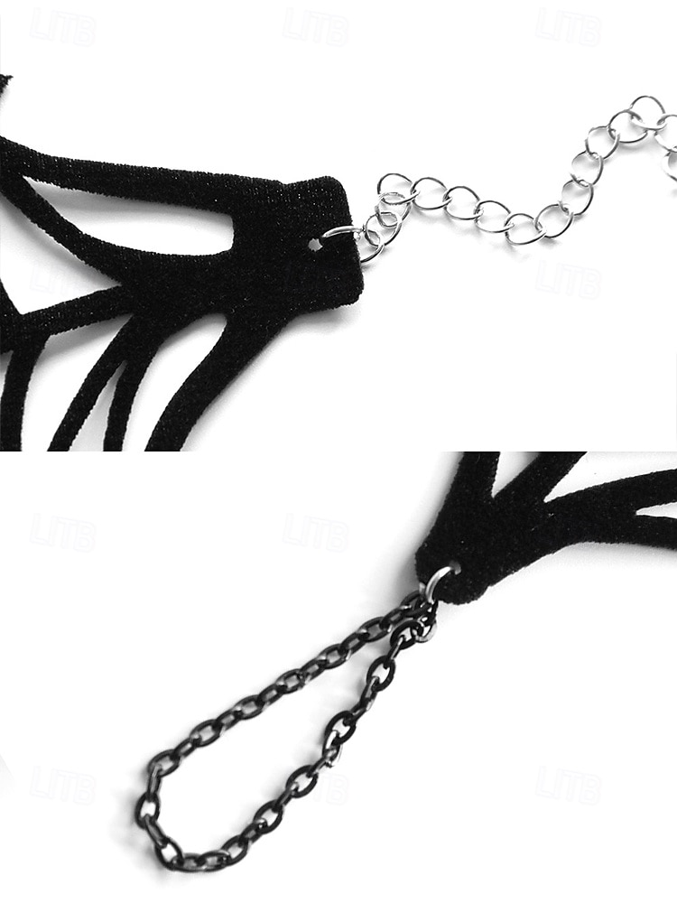 Damen-Halloween-Handarmband mit Spinnennetz – schwarze Gothic-Handkette aus Polyester mit Spinnendesign für Kostümpartys und Cosplay 2025 - $9.99 –P8