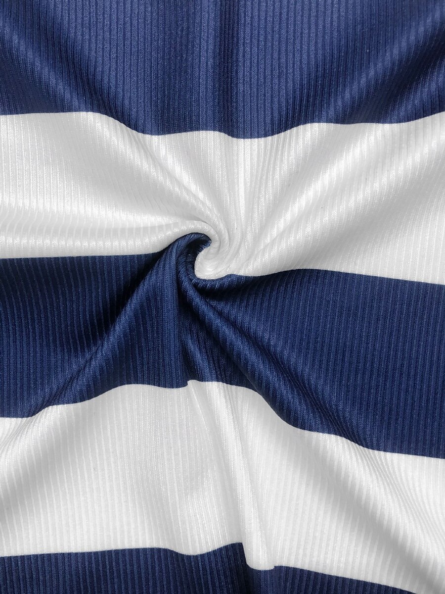 Damen T Shirt Reißverschluss Tasche Druck Gestreift Mode Stilvoll Modern Kurzarm V Ausschnitt Normale Oberteile Täglich Wochenende Blau Schwarz Wein Armeegrün Sommer 2026 - $28.99 –P2