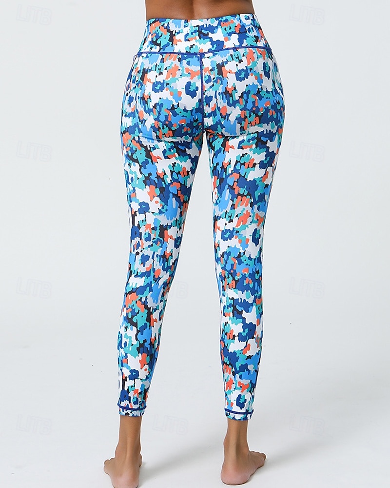 Mujer Leggings Capri Mallas Leggings de Yoga Control de barriga Alta cintura Gimnasio De Deporte Pilates Prendas de abajo Estampado Negro Amarillo Azul Otoño Deportes Ropa de Deporte Ajuste ceñido 2025 - $16.49 –P13