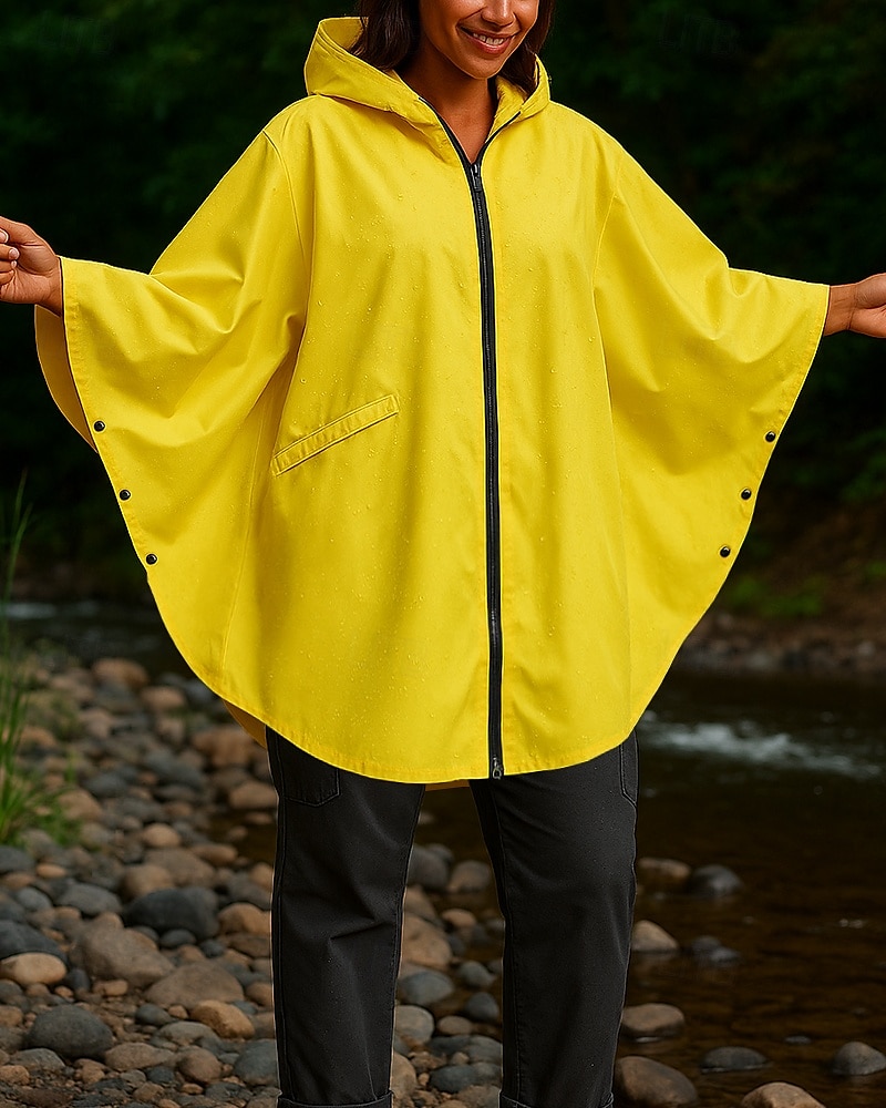 Unisex waterproof jacket Rain Coat Outdoor Waterproof Hiking Outfits Hiking Clothes Spring Autumn / Fall Top Camping / Hiking / Caving Running Solid Color Yellow 2026 - $21.99 –P1