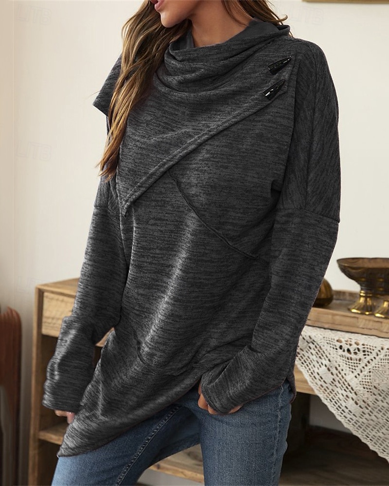 Damen Pullover Mode Täglich Lässig Einfarbig Gerippt Kapuze Gestrickt Langarm Normale Oberteile Stricken Täglich Ferien Ausgehen Schwarz Wein Herbst Winter 2025 - $27.99 –P6