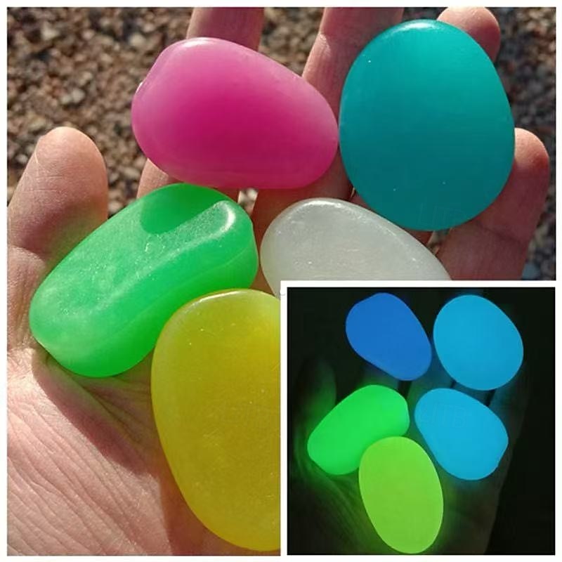30 kusů extra velkých svítících oblázků o průměru 4,3 cm, dekorativní kameny do zahrady a krajiny, svítící kameny do akvária, kameny s hvězdným nočním světlem pro romantickou venkovní a domácí 2025 - $17.99 –P7