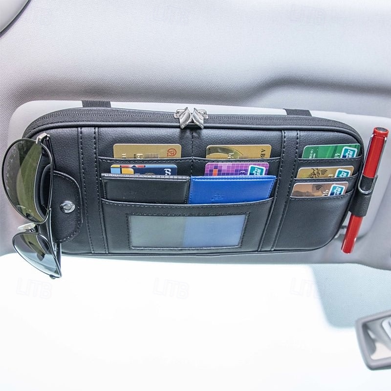 Borsa portaoggetti per visiera parasole per auto, custodia multifunzionale per visiera parasole con porta carte, tasca porta documenti, passante per penna, custodia per CD per accessori interni auto del 2025 a $20.99 –P4
