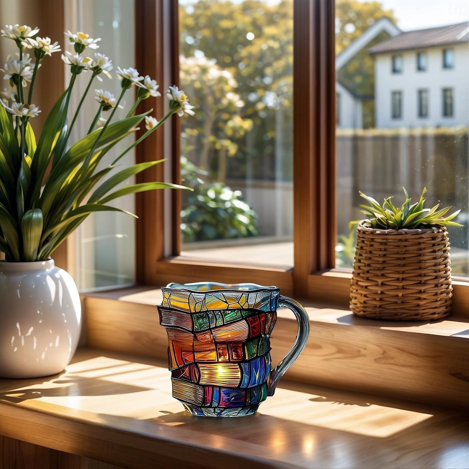 bemalte Buchtasse 300ml/10oz Gitarren-Kaffeetasse Buch-Kaffeetasse einzigartige bunte Glasbücher Stapel-Kaffeetasse Sammlung Geschenk 2025 - $23.99 –P9