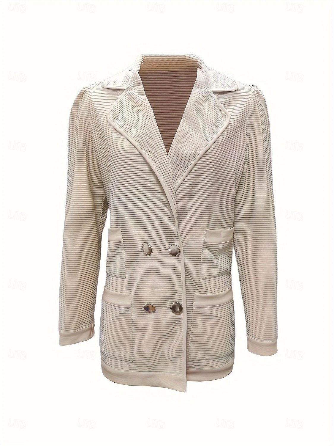 Damen Blazer Bequem Atmungsaktiv Knöpfe Mode Modern Einfach Arbeit Täglich Regulär Umlegekragen Normale Passform Langarm Oberbekleidung Schwarz Weiß Rosa Frühling Herbst 2025 - $29.99 –P10