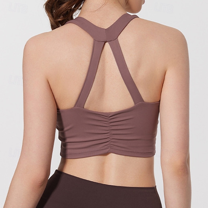 Femmes Débardeurs d'entraînement Soutien-Gorges de Sport Sous-vêtement Séchage Rapide Supports élevés Respirant Sans-Fil Rembourré Couleur Unie / Unie Sport Tenues de Sport Noir Jaune Salle de sport de 2025 ? $22.99 –P17