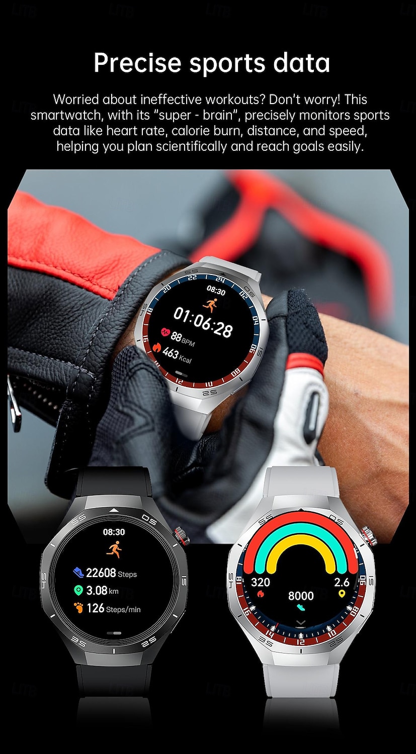 HW95 Smart Watch Men 1.53 inch AMOLED HD Display Sports Health Tracker Waterproof Bluetooth Call Smartwatch 2025 - $39.99 –P11