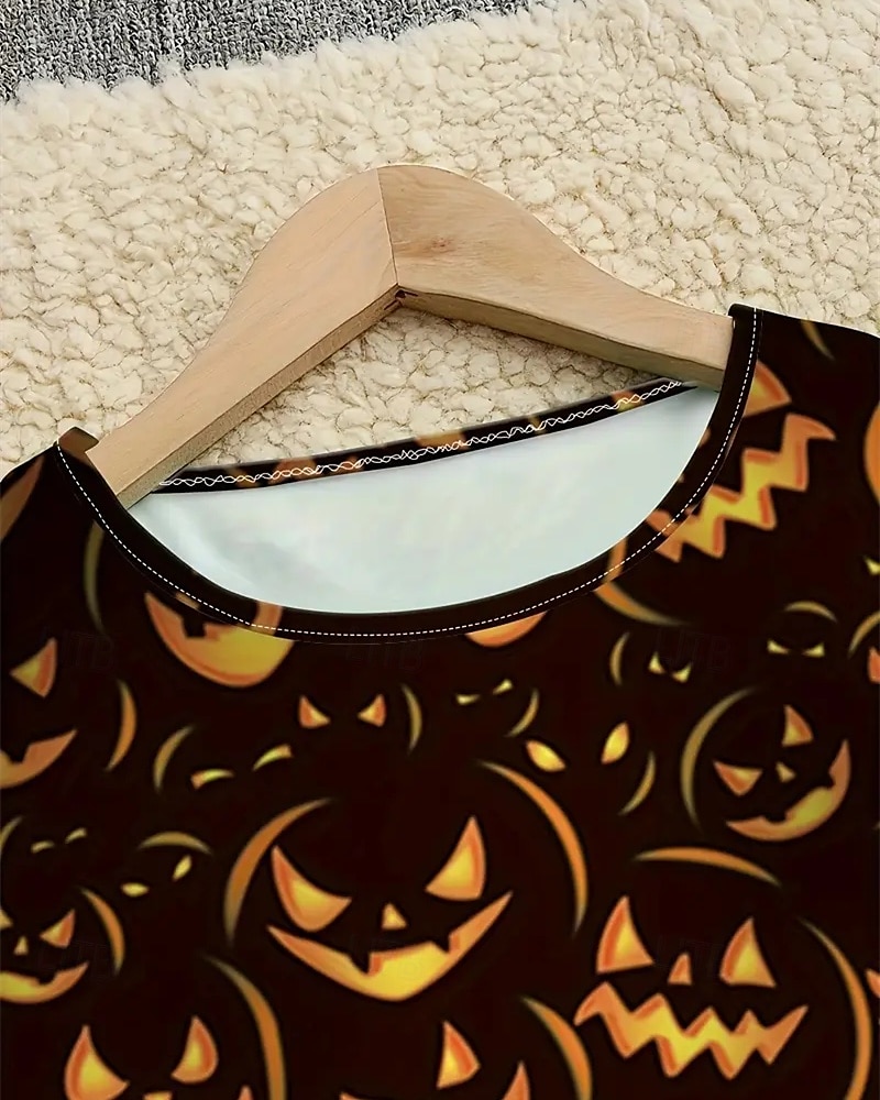 Halloween Dziewczyny ' 3D Dynia Sukienka Długi rękaw Lato Wiosna Urlop Codzienny Święto Księżniczka Piękny Słodkie Dzieci 4-12 lat Codzienne sukienki Sukienka A line Do kolan Regularny 2025 - $16.99 –P4