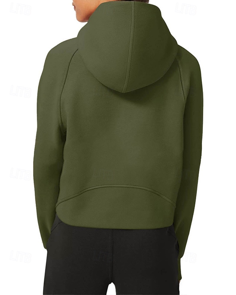 Women's Pullover Hoodie Sweatshirt Plain Streetwear Casual Long Sleeve Hooded Regular Tops Street Holiday Zipper Light Pink Black Pink Red Navy Blue Winter 2025 - $25.99 –P13