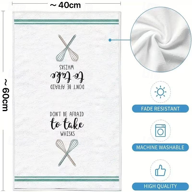 Набор из 4 кухонных полотенец с креативным принтом, салфетки для сушки посуды, для приготовления пищи, выпечки, уборки, многоцелевые кухонные полотенца, кухонные принадлежности и украшения помещения 2025 - $16.99 –P2