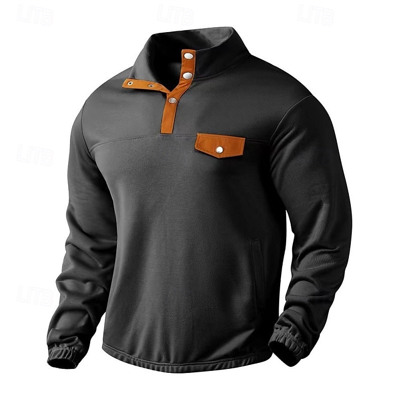 Per uomo Maglia Velluto a coste Felpa con cappuccio Maglione Felpa con cappuccio abbottonata Nero Bianco Beige Grigio Colletto Mao Semplice Patchwork Sport & Outdoor Casuale Quotidiano Streetwear del 2025 a $23.99 –P3