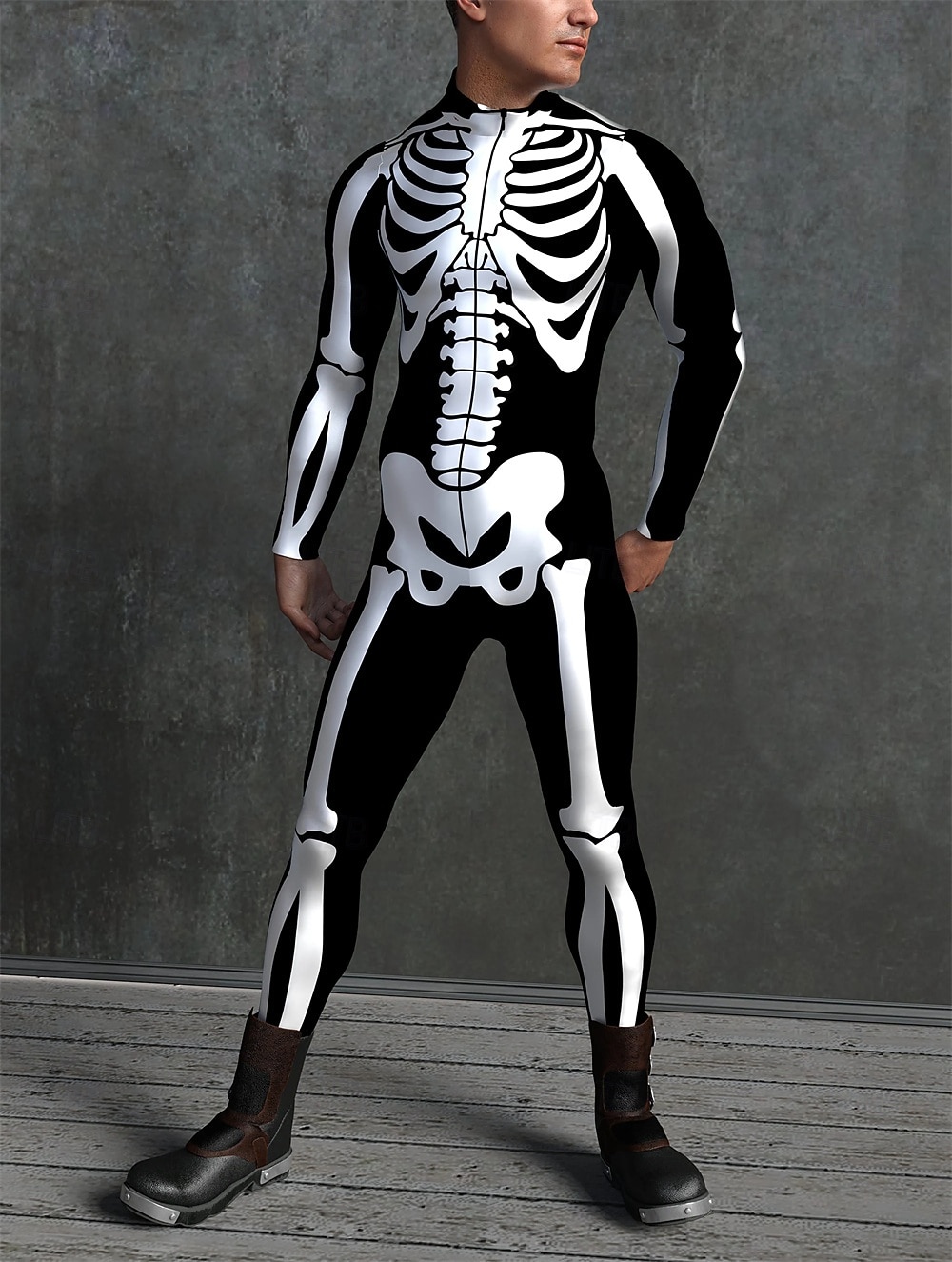 Karnawał 2026 Body Kostiumy dla par na Halloween Kombinezon zakrywający całe ciało Szkielet Straszny Kostium Doroślu Dla dzieci Wszystko Halloween Karnawał Dzień Zmarłych Kij Impreza Spektakl Łatwe 2026 - $41.99 –P11