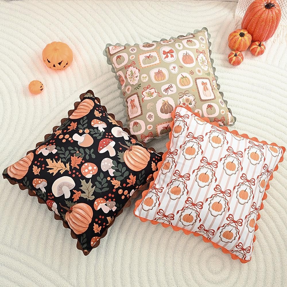1 stk. halloween putetrekk, gresskar geometrisk uformelt firkantet glidelås tradisjonell klassisk 2025 - $15.99 –P6