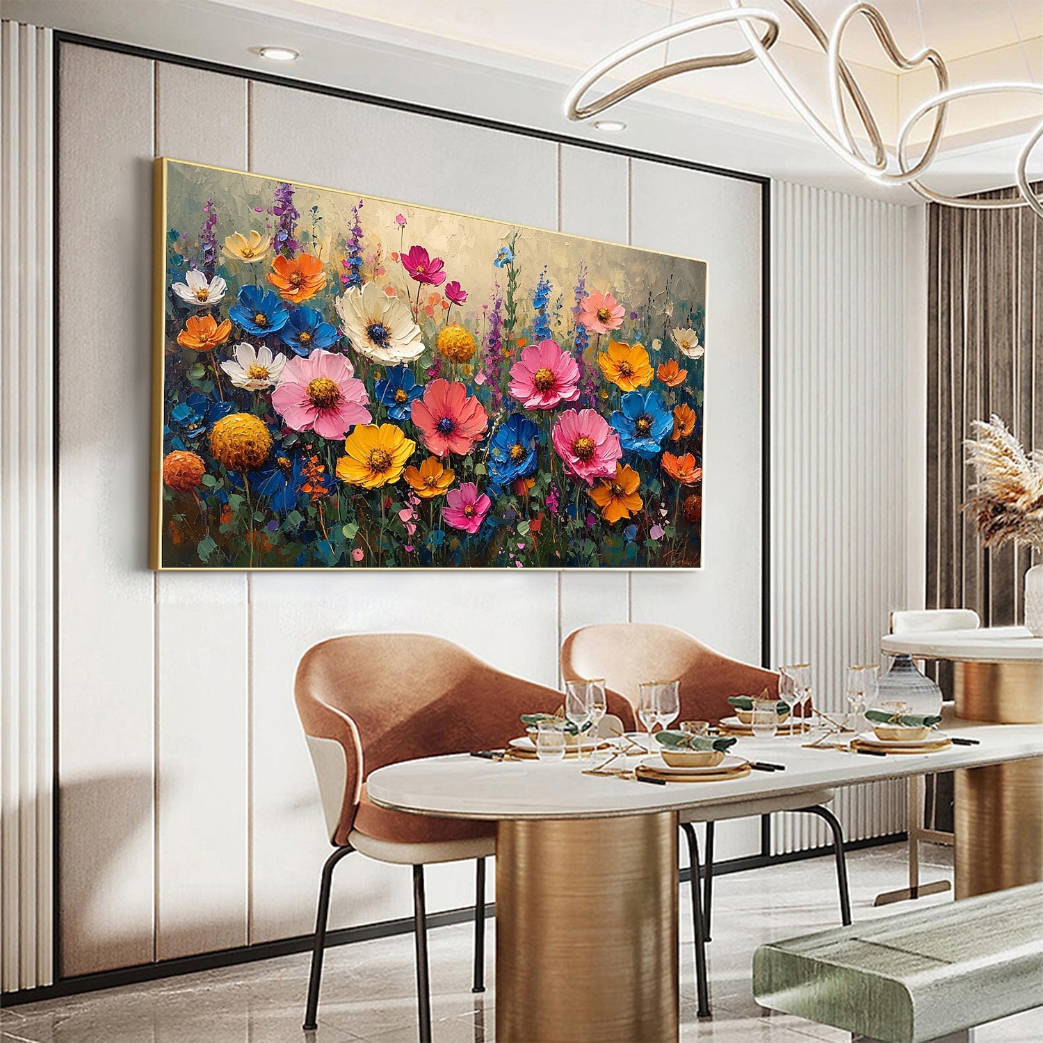 handgemachtes Ölgemälde auf Leinwand, Wandkunst, Dekoration, abstraktes, farbenfrohes Blumengemälde, Blumengemälde für die Inneneinrichtung, gerolltes, rahmenloses, ungedehntes Gemälde 2025 - $147.99 –P6