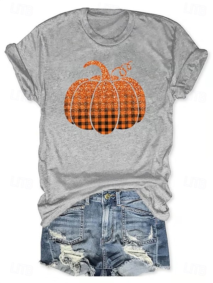 Halloween Femmes T-shirt Graphique Halloween ancien Élégant Classique Manche Courte Col ras du cou Col rond Hauts Réguliers Quotidien Week-end Imprimé Noir Blanche Jaune Rose Claire Rouge Été Automne de 2025 ? $19.99 –P11