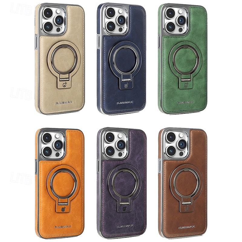 Phone Case For iPhone 16 Pro Max Plus iPhone 16 iPhone 16 Plus iPhone 16 Pro iPhone 15 Pro Max Plus iPhone 15 iPhone 14 Pro Max Plus Back Cover with Stand Holder Magnetic Shockproof Retro TPU PU 2025 - $24.99 –P1