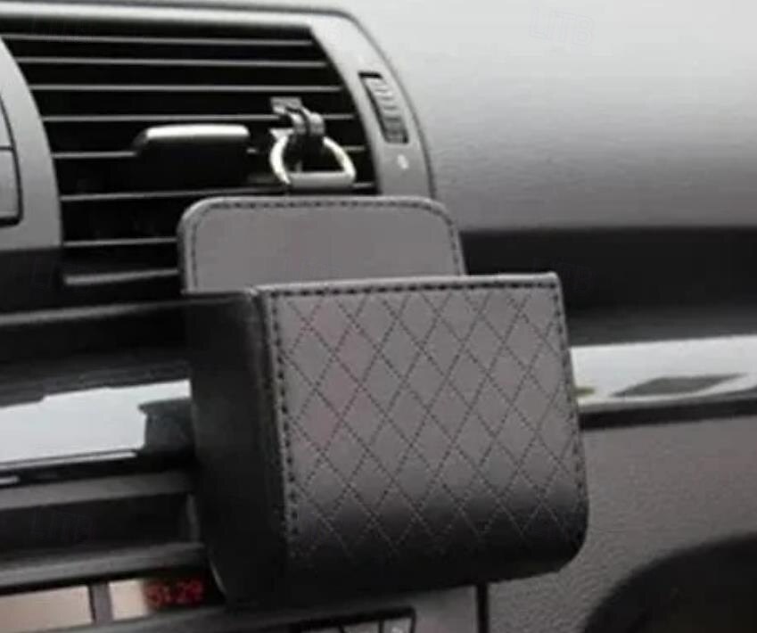 Cestino portaoggetti per bocchette di ventilazione per auto, organizer da appendere in pelle per telefono, sigarette, monete, carte, custodia multifunzionale per bocchette di ventilazione per auto, del 2025 a $6.49 –P7