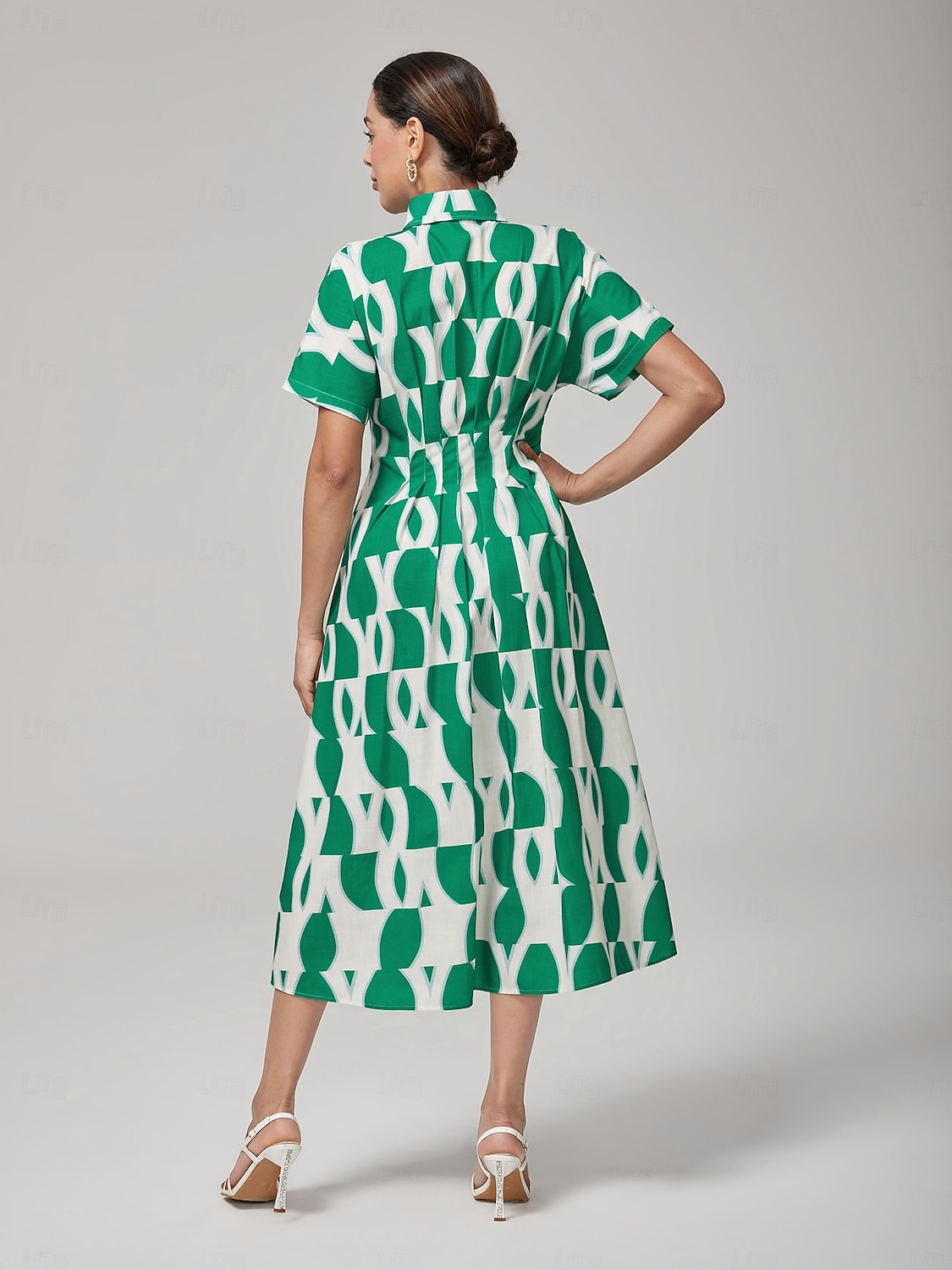 Per donna Eco Green Geometrico Estate Colletto a Camicia Vacanza XS S M del 2026 a $148.99 –P3