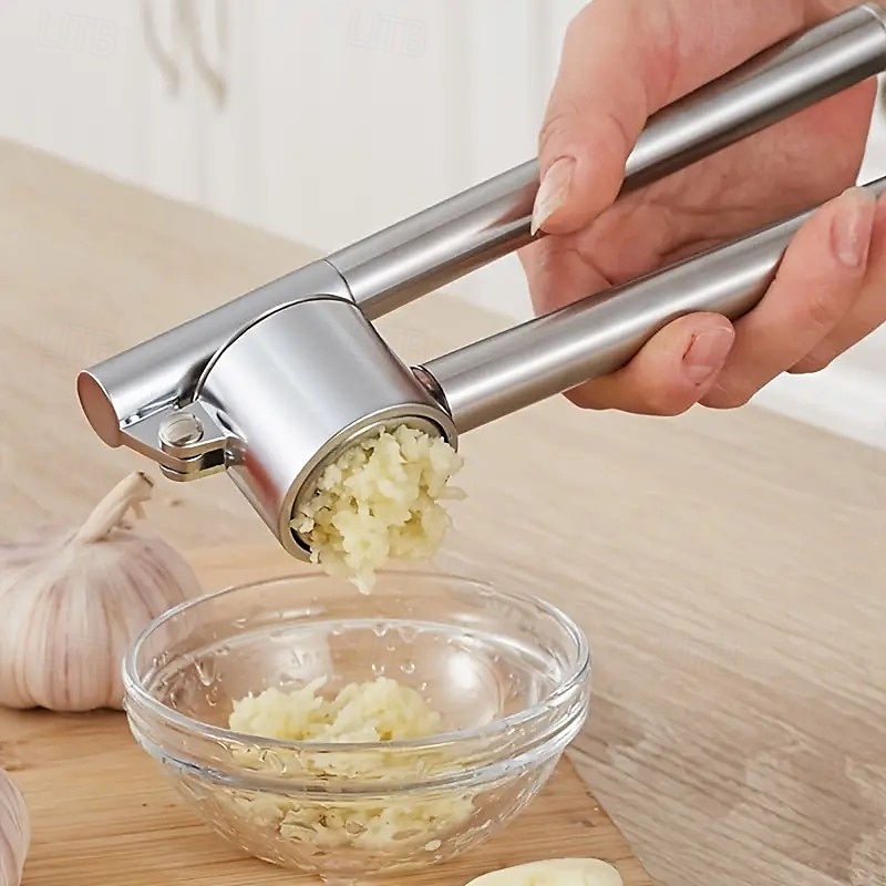 Knoblauchpresse und Ingwerzerkleinerer aus Edelstahl, handliches Küchenwerkzeug, langlebiges Knoblauch- und Ingwerzerkleinerer-Zubehör zum Kochen 2026 - $17.99 –P1