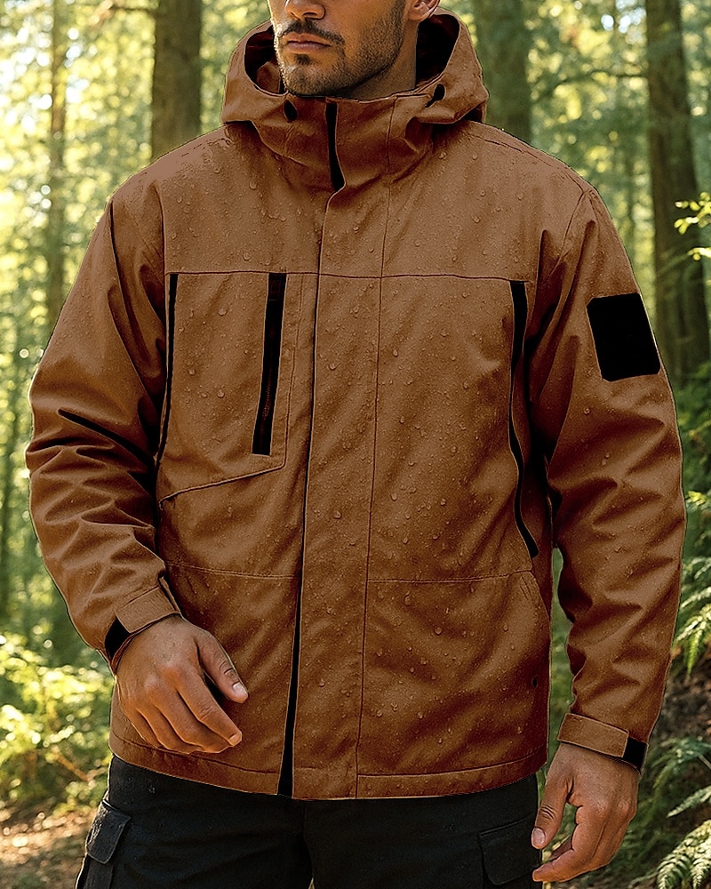 Homme Coupe-Vent Veste de randonnée Imperméable Extérieur Imperméable Coupe-vent Léger Tenues de randonnée Vêtements de randonnée Printemps Automne Top Camping / Randonnée / Spéléologie Course Noir de 2025 ? $28.99 –P4