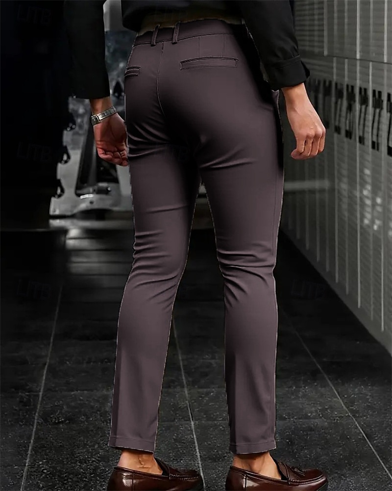 Herren Anzughose Slim Fit Hose Chinos Tasche Knöpfe Einfach Komfort Formell Party Arbeit Mode Klassicher Stil Schwarz Dunkelblau Mikroelastisch 2025 - $23.99 –P12