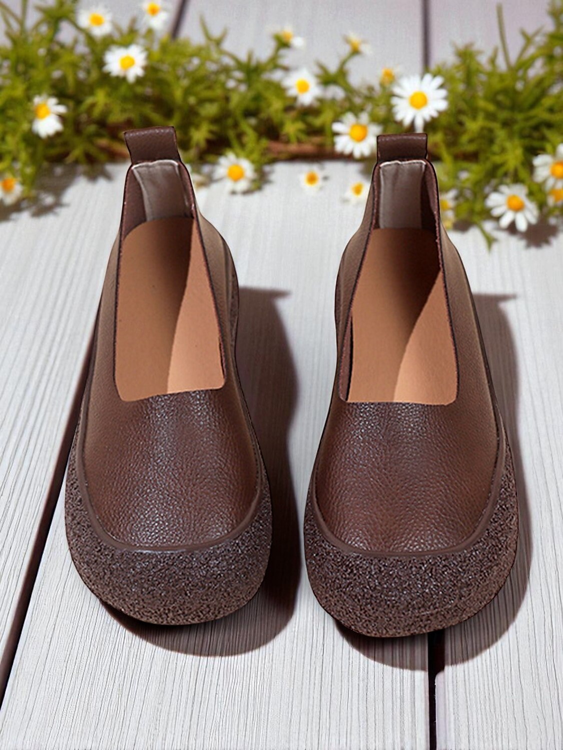 Damen Flache Schuhe Barfußschuhe Weiche Schuhe Schuhe mit weiter Passform Täglich Reise Muttertag Flacher Absatz Runde Zehe Lässig Komfort Minimalismus Kunstleder Loafer Schwarz Kaffee 2025 - $26.99 –P6
