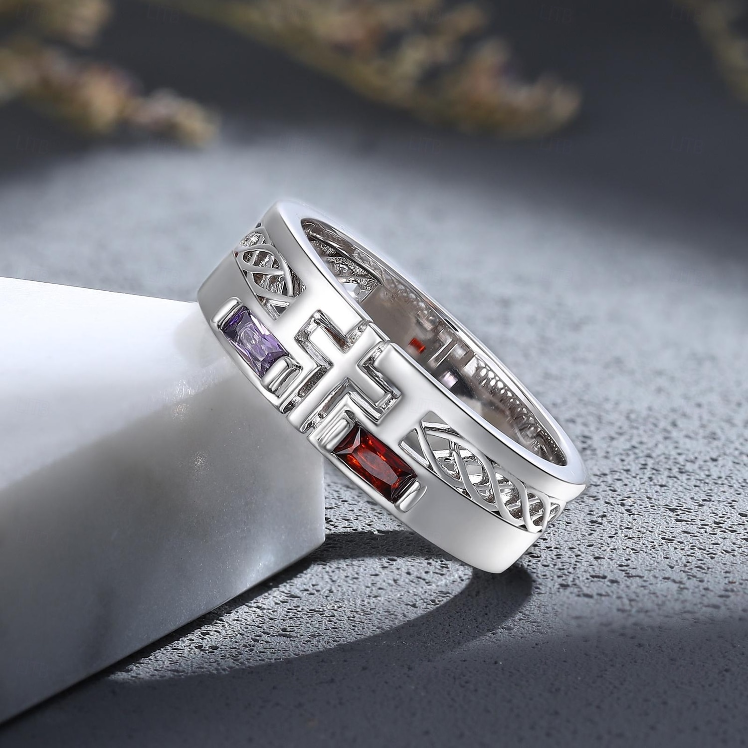 Personalized Birthstone Ring Custom Gift for Men, Custom Name Engraved Men's Ring, Perfect Gift for Dad Husband Boyfriend, Father's Day, Anniversary, Christmas, Valentine's Day 2025 - $21.99 –P2