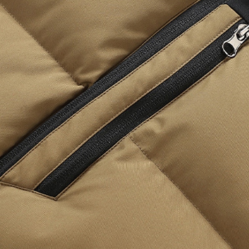 Herren Wanderweste Pufferweste Ärmellos Weste Außen Thermowarm Winter Reißverschluss Tasche Polyester Schwarz Grün Khaki Jagd Angeln Klettern 2025 - $44.99 –P17