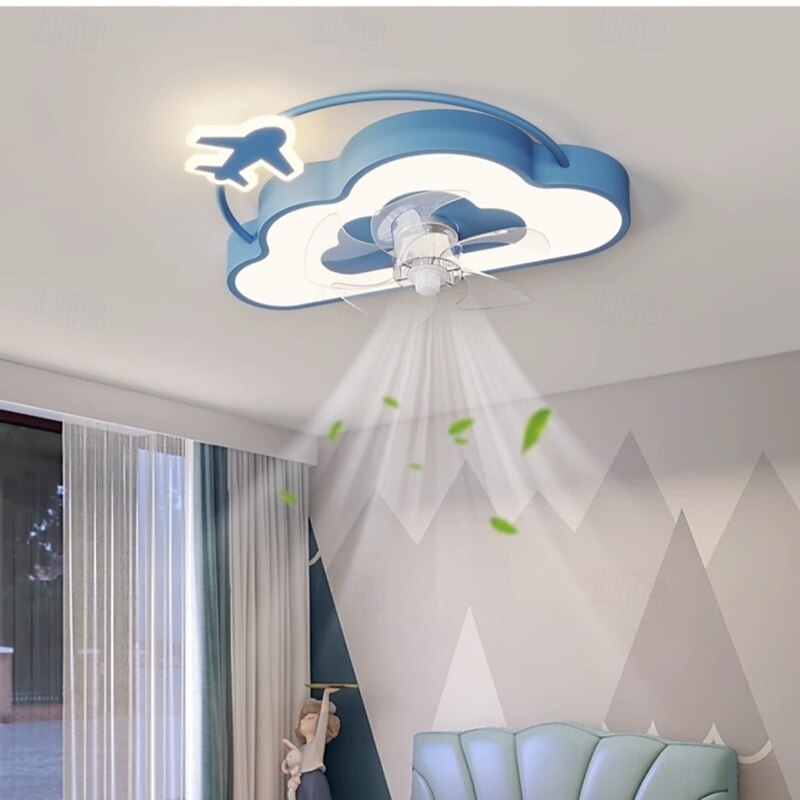 Plafonnier LED avec ventilateur, éclairage décoratif pour chambre d'enfant, luminaire décoratif pour chambre à coucher, éclairage à intensité variable, silencieux, avec télécommande de 2025 ? $239.09 –P6