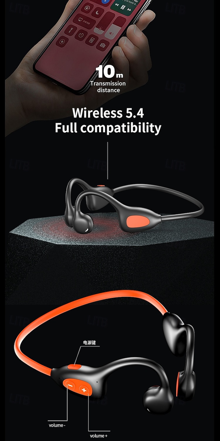 Bone Conduction Headphones 16 Hours Of Playback Time Open Ear Headband Wireless Earbuds Ipx6 Waterproof Sports Headphones With Microphone For Running Cycling Valentine's Day Gift 2026 - $24.99 –P7