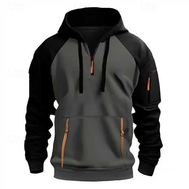 Pánské Kapuce Mikina se zipem na čtvrtletí Černá Velbloudí Tmavě šedá Kapuce Barevné bloky Slátanina Kapsy Čtvrtletní zip Sporty a outdoor Denní Dovolená Polyester Šik ven Základní Na běžné nošení 2025 - $22.99 –P4