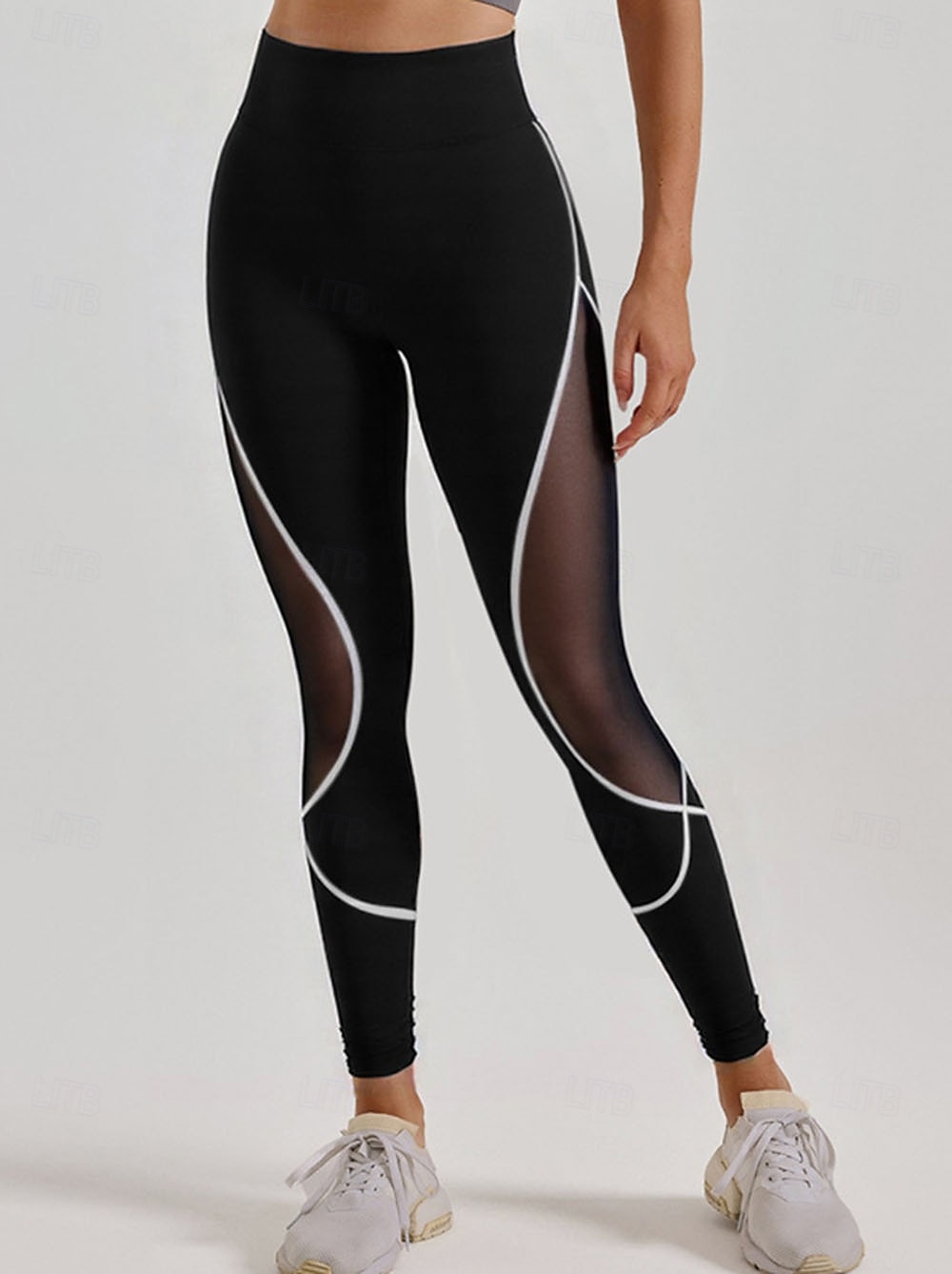 Per donna Collant Collant Atletico Lunghezza al polpaccio Vita Alta Patchwork Patchwork Comodo Sollevamento glutei Controllo addominale Yoga Casual Quotidiano Nero Primavera Autunno Aderente del 2025 a $18.99 –P6