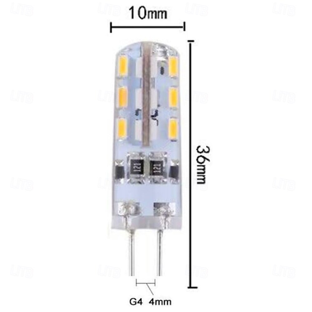 G4 Bi-Pin-Sockel-LED-Glühbirnen DC 12 V 2 W 24 SMD 3014 LED 10 W Halogenlampe entspricht Silikonlicht weiß/warmweiß/rot/grün/blau 10 Stück 2025 - $29.99 –P1