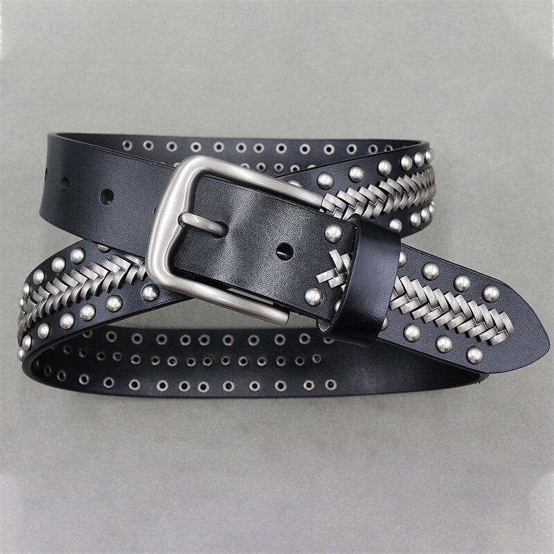 Homme Ceinture Ceinture Taille Noir Derme Alliage Durable Ajustable Uni Extérieur Quotidien de 2025 ? $42.99 –P3