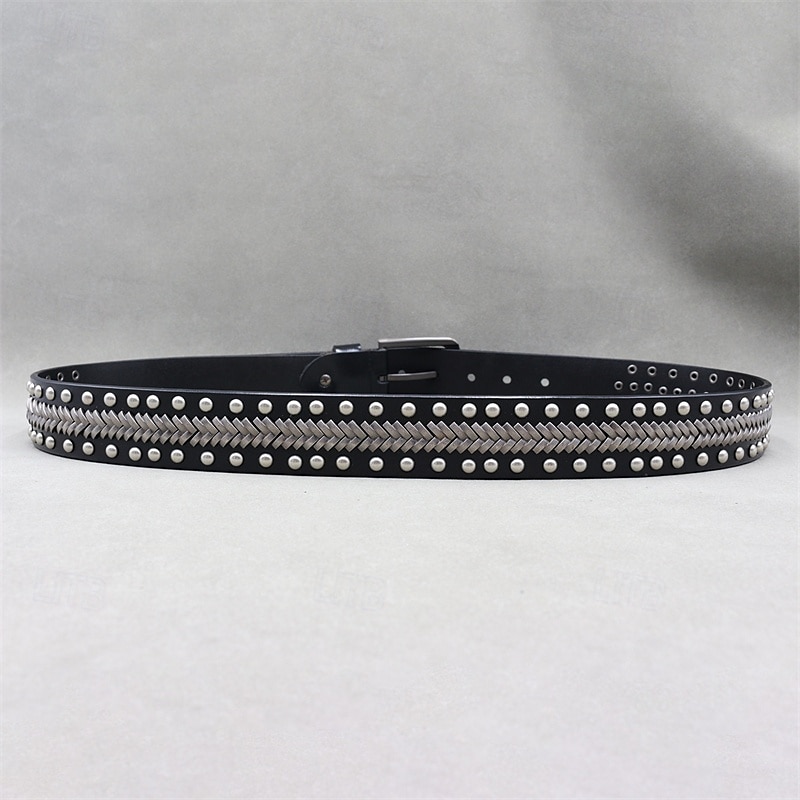Homme Ceinture Ceinture Taille Noir Derme Alliage Durable Ajustable Uni Extérieur Quotidien de 2025 ? $42.99 –P5